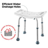 Medical king Shower Chair - with Back Scrubber & Additional Sponge - Tool Free Shower Chair for Elderly - with 8 Adjustable Heights - Portable Anti Slip Bath Chair for Elderly