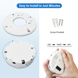 Shackcom Combination Smoke and Carbon Monoxide Detector, 5-Year Battery Smoke Alarm with LCD Display for Home, 1 Pack, White