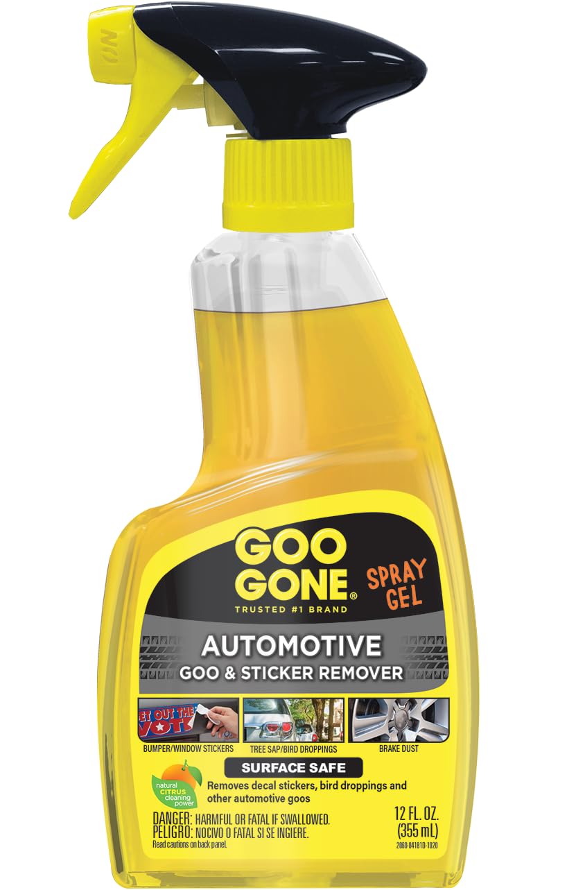 Goo Gone Automotive - Cleans Auto Interiors/ Bodies and Rims, Removes Bugs & Stickers - 12 Fl. Oz.