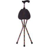 Switch Sticks Walking Stick, Walking Cane, Cane Chair, Quad Cane and Folding Cane with Seat is 34 Inches Tall, FSA and HSA Eligible, Supports Up to 220 Pounds, Bubbles