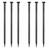 16" Galvanized Rebar Stakes 6 Pack,1/2" Diameter Heavy Duty Ground Anchors