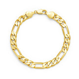 AHSIWC 14K Gold Bracelets for Women & Men Trendy Dainty 7mm Figaro Bracelet for Men Hypoallergenic Gold Chain Bracelet for Women Jewelry Gifts