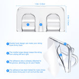 Hooks for Outdoor String Lights Clips: 40Pcs Heavy Duty Light Hook with Waterproof Adhesive Strips - Outside Clear Cord Holders for Hanging Christmas Lighting - Outdoors Sticky Clip