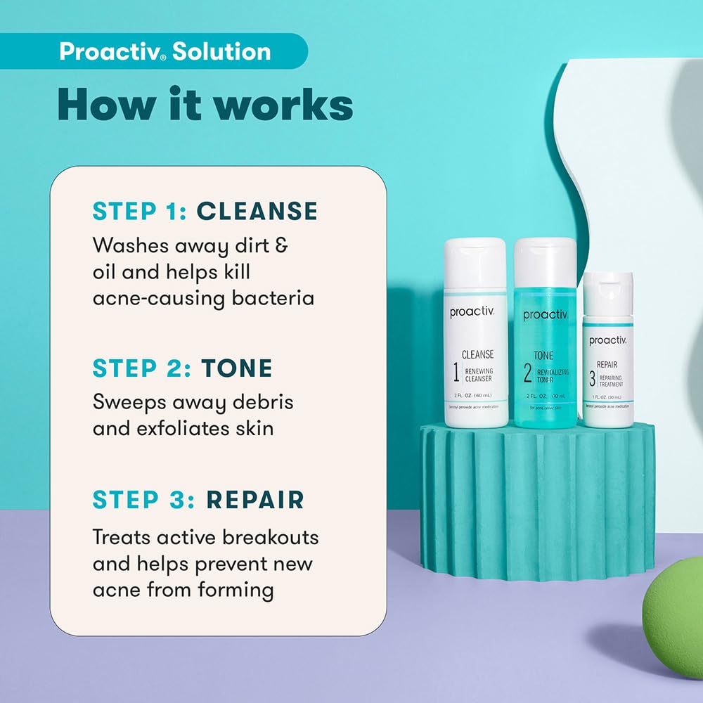 Proactiv Solution Acne Treatment Kit, Original 3-Step Face Routine, 30-Day