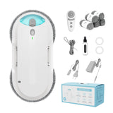 HIXZAP Window Cleaning Robot - Double Helix 4800-6400Pa Suction, Dual Ultrasonic Spray, 85ml Tank, Edge Detection, Anti-Drop, 3 Cleaning Modes for Streak-Free Glas (White)