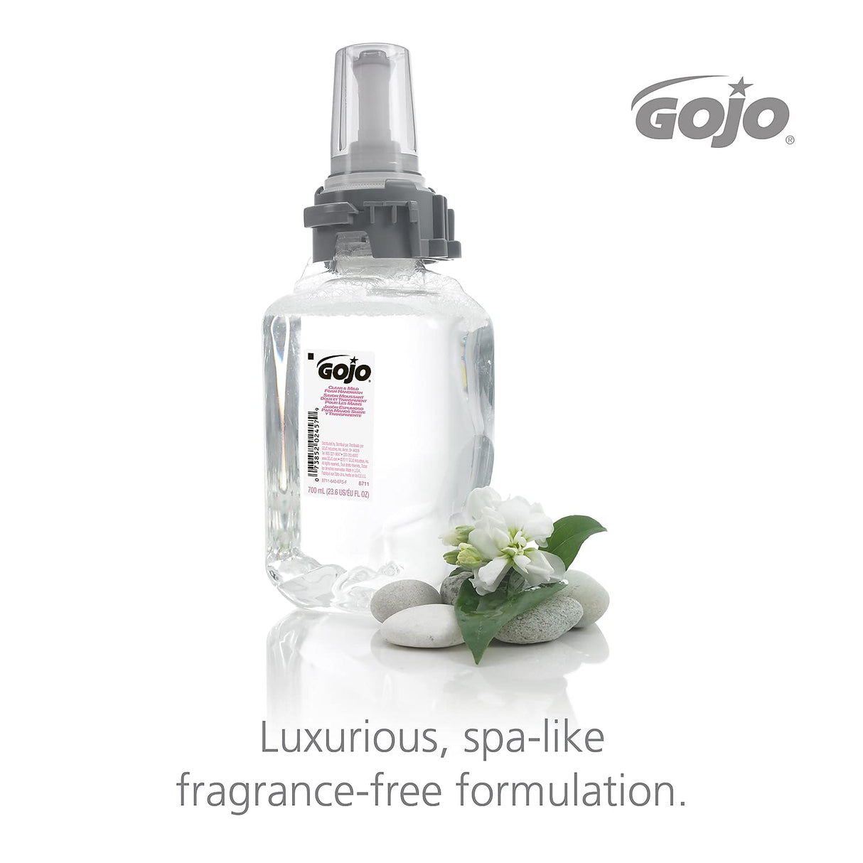 GOJO Clear & Mild Foam Handwash, EcoLogo Certified, 1200 mL Foam Hand Soap Refill LTX-12 Touch-Free Dispenser (Pack of 2) - 1911-02