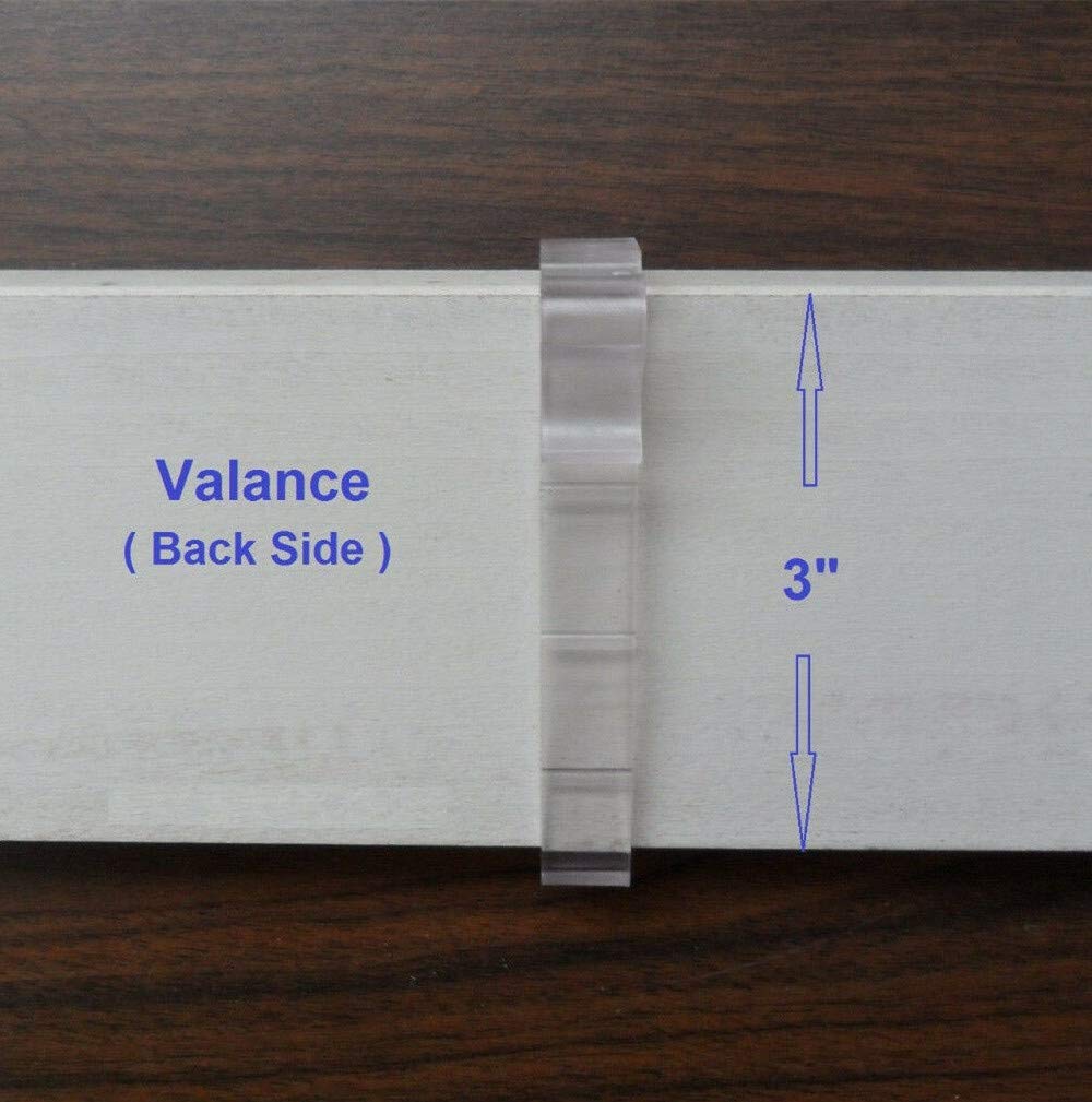 Valance Clips 6pcs 3'' Hidden Clip Clear Plastic for Horizontal Blinds Valance Retainer Holder