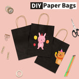 100 Pack Black Kraft Paper Bags 8x4.5x10.8 Inches Gift Bags with Handles Bulk, Paper Shopping Bags for Party, Wedding, Retail, Christmas, Birthday, Business, Restaurant, Takeout