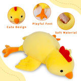 24" 4.2 lbs Weighted Stuffed Animals, Weighted Chicken Plush, Cute Weighted Stuffed Animal Chick Plushie Dolls Throw Pillow Birthday Christmas Gifts for Children Kids Adults