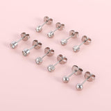 5 Pairs G23 Titanium Ear Piercing Stud Earrings for Sensitive Ears, Cubic Zirconia Stud Earrings Set for Ear Piercing Guns (Silver)