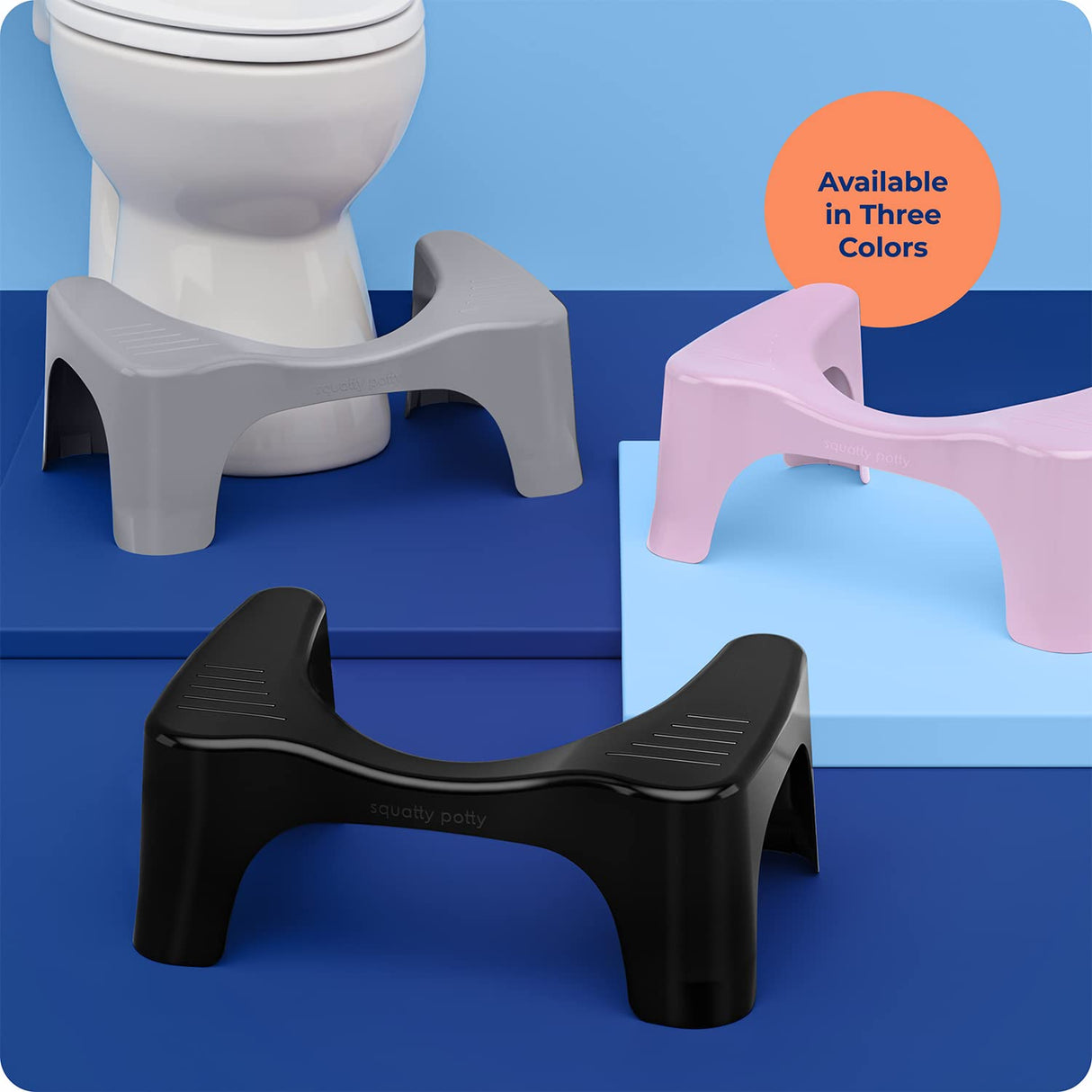 Squatty Potty The Original Bathroom Toilet Stool, Curve Lightweight with Sleek and Modern Design, Black, 7"