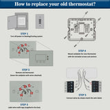 Non-Programmable Thermostat for Home Single-Stage Systems, 1 Heat/1 Cool, Easy DIY Install, Blue Backlight