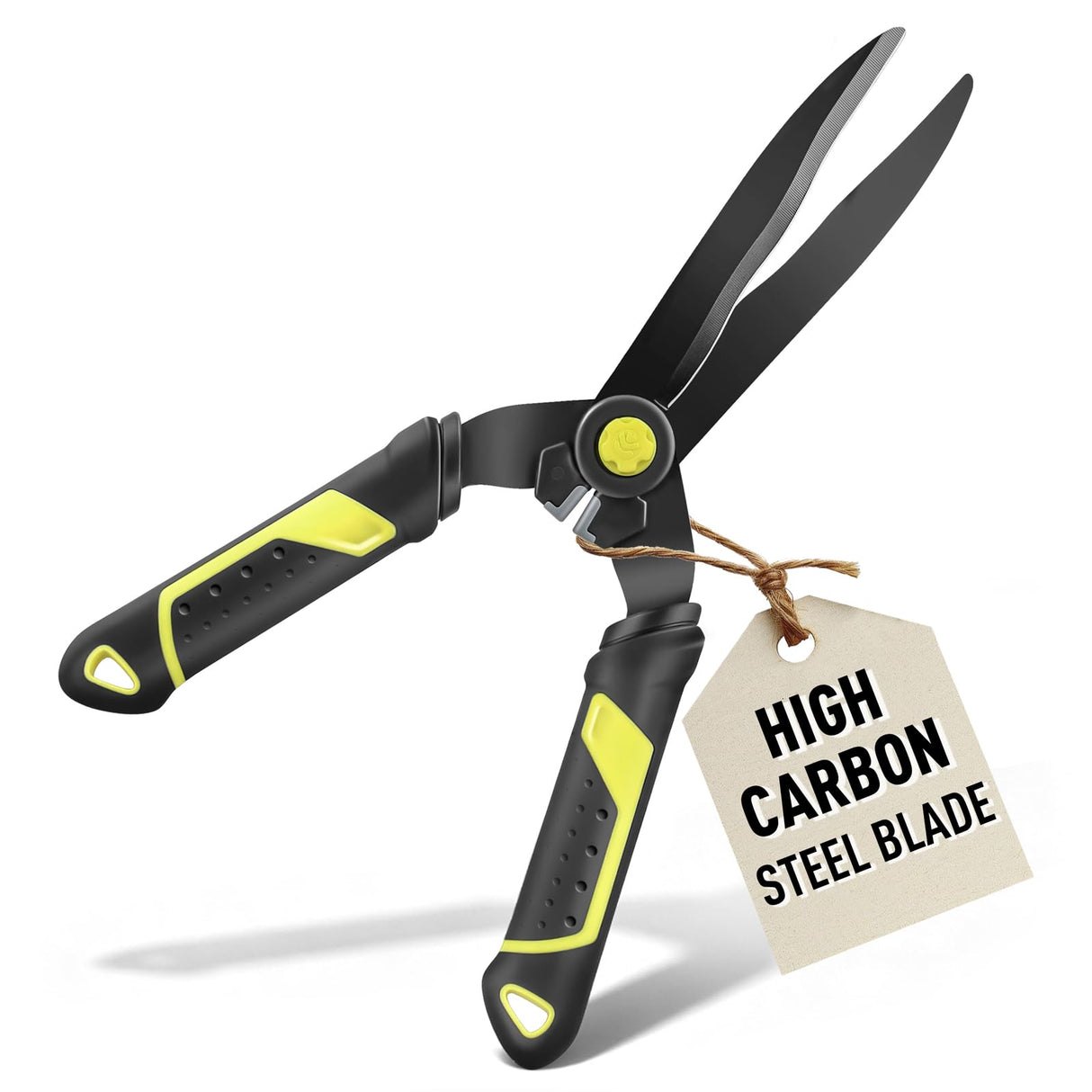 Jardineer 16.5'' Hedge Shears, Lightweight Hedge Clippers Handheld with Shock-Absorbing Bumpers and Sharp Steel Wavy Blade, Landscaping Shears for Trimming Hedges, Shrubs and Shaping Bushes