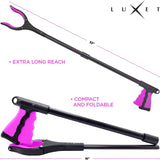 Grabber Reacher Tool - 2 Pack - Latest Version Long 32 Inch Foldable Pick Up Stick - Strong Grip Magnetic Tip Lightweight Trash Picker Claw Reacher Grabber Tool Elderly Reaching - by Luxet (Pink)