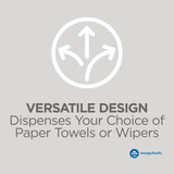 Universal Centerpull Paper Towel and Wiper Dispenser by GP PRO (Georgia-Pacific), Black, 54050, 10.25” W x 10.75” D x 12.625” H, 1 Dispenser