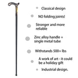 YIVIYAR Walking Cane for Men & Women & Seniors - 36.5 Inch Heavy Duty 500+ lbs Capacity, Ergonomic Handle, Decorative & Ornate Design, Gothic & Goth Elegant Matte Black & Gold Artistry, Metal Cane