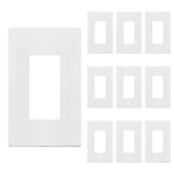 ENERLITES Screwless Decorator Wall Plate Child Safe Outlet Cover, Size 1-Gang 4.68" H x 2.93" L, Polycarbonate Thermoplastic, SI8831-W-10PCS, White (10 Pack)