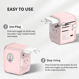 EPICKA Universal Travel Adapter GaN 45W, European Travel Plug Adapter with PD&QC Fast Charging(2 USB-A & 3 USB-C Ports) - Worldwide Travel Essentials, International Power Adapter for UK/US/AU