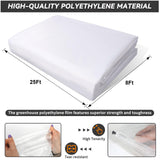 Laapee Greenhouse Plastic Sheeting 8' x 25' 6 Mil, Clear UV Resistant Heavy Duty Polyethylene Film, Thick Greenhouse Cover for Garden, Farm, Agriculture