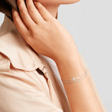 MANBU Sterling Silver Cross Bracelet for Women: Faith Cross Adjustable Bracelet Jewelry Faith Gifts (cross bracelet)