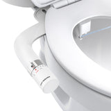 WATERLACE Bidet Attachment for Toilet Seat Sprayer - Non Electric Dual Nozzle with Cold Water - Self Cleaning Toilets Bathroom Spray for Butt Wash - Easy Slim Adjustable Pressure Control Rv Bidets