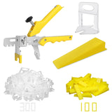 DGSL Tile Leveling System with Tile Plier - 300-Piece Tile Spacers Clips and 100-Piece Reusable Wedges - Tile Tools Set for Stone Installation (1/8 Inch Tile Spacers)