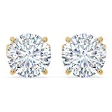 14K Yellow Gold 1.0 Carat Round Shape LAB GROWN Diamond IGI Certified Stud Earrings for women 4 Prong Push Back (E/F Color VS2/SI1 CLARITY)