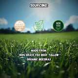 Beef Tallow Lip Balm 100% Grass Fed & Organic, Animal Based Skincare, Carnivore Beauty, Natural Hydrating (4 Pack), Black