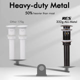 KES Bathroom Faucet Vessel Vanity Sink Pop Up Drain Stopper with Overflow Oil Rubbed Bronze, ALL Metal Rustproof Brass and 304 Stainless Steel, S2008A-ORB