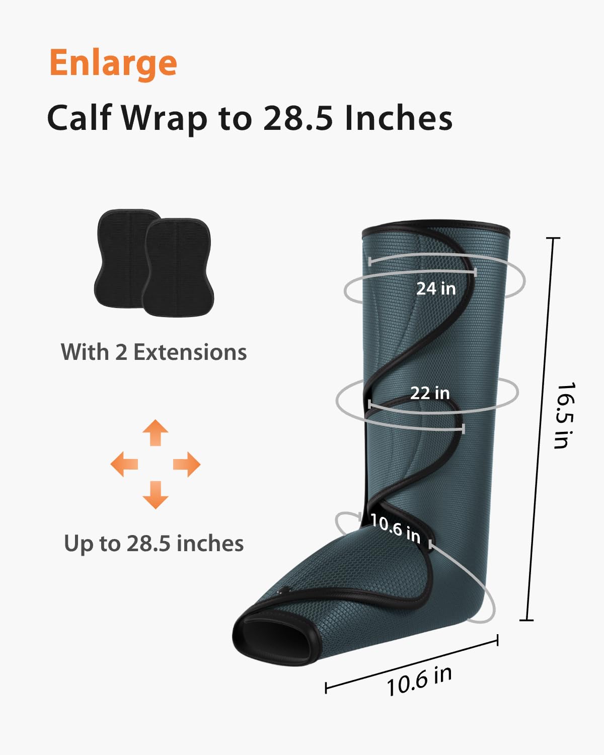 CINCOM Leg Massager with Heat and Compression, Legs Massage for Circulation and Pain Relief FSA HSA, Heating Calf Leg Air Compression Massager Help with Relief Edema RLS