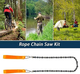 53 Inch High Reach Tree Limb Hand Rope Saw, 68 Sharp Teeth Blades on Both Sides, Folding Rope Chain Saw, High Limb Pocket Chainsaw