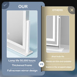 Gvnkvn Lighted Makeup Mirror, 17.3"x13" Hollywood Vanity Mirror with Lights,Three Color Lighting Modes, and 5X Magnification Mirror, Smart Touch Control, 360°Rotation (White, Gift Box)