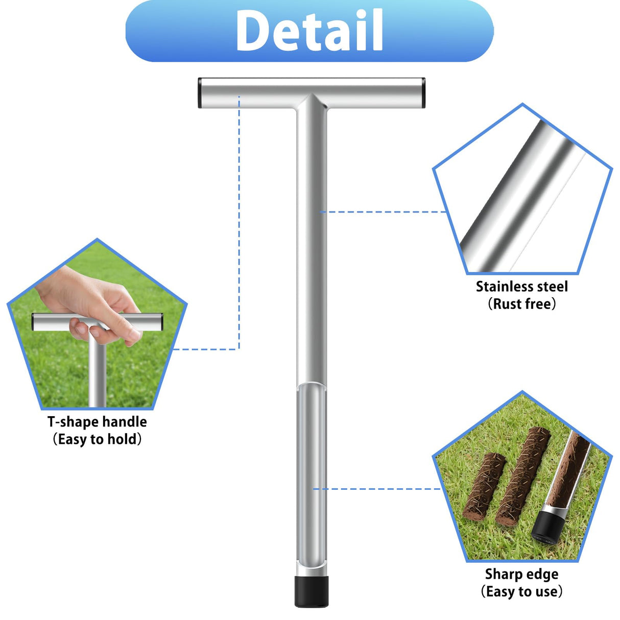 ForoGore 17 Inch Stainless Steel Soil Sampler Probe