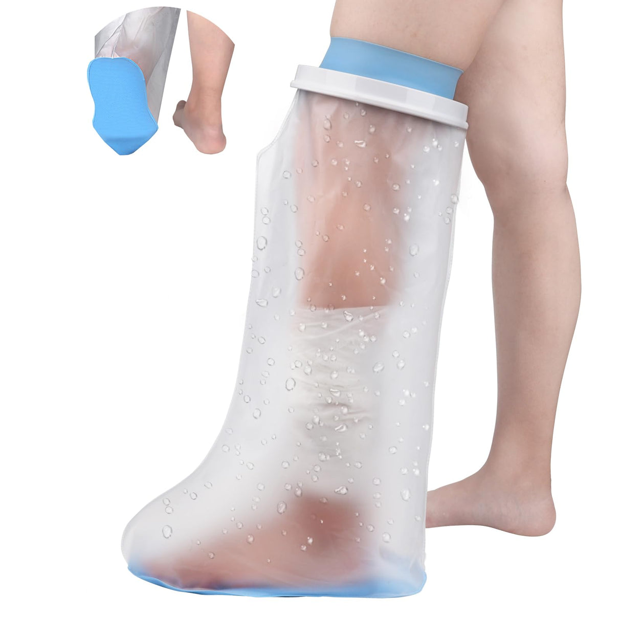DNEOUXI Waterproof Cast Covers for Shower Leg Adult, Cast Cover for Leg with Non-Slip Bottom, Watertight Leg Cast Protector for Knee Shank Foot Ankle Surgery Dressing Wound, Reusable