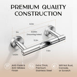 Day Moon™ Toilet Paper Holder Wall Mount, Modern Roll Holder for Bathroom, Stainless Steel Rustproof Double Post Pivoting Tissue Roll Holder for Bathroom, Classic, Brushed Nickel