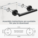 FORIOUS Toilet Paper Holder Wall Mount, SUS304 Stainless Steel Double Post Pivoting Tissue Roll Holder and Hand Towel Ring Set for Bathroom, RV, Bathroom Hardware Accessories Set, Matte Black