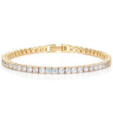 Haqptul 18K Gold/Sterling Silver Plated Tennis Bracelet for Women Men Cubic Zirconia White Gold Diamond 3mm Size 6.5-7.5 Inch