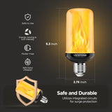 Vicstone Dusk to Dawn LED Flame Light Bulbs Outdoor, 4 Modes Flickering Light Bulbs with Upside Down Effect, E26 Fire Bulb for Halloween Christmas Party Patio Porch Home Indoor Decorations - 2