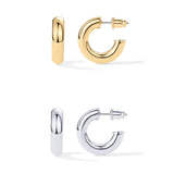 PAVOI Chunky Open Hoop Earrings, 14K Gold Plated, Two Tone Gold, Size 20