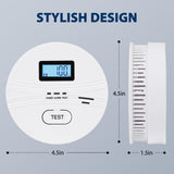 2 in 1 Co & Smoke Detectors, Battery Co and Smoke Detector Combo with Digital Display, Warning Sound Indicators, 3 Packs, Easy Installation