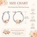 Hypoallergenic Sloth Hoop Earrings Gifts for Girls Women Cute Sloth Jewelry