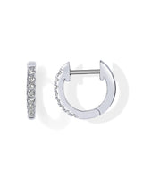 PAVOI Vermeil Hoop CZ Small Huggie Earrings for Women, White Gold