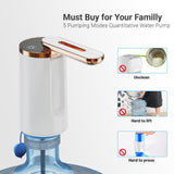 Myvision Water Dispenser for 5 Gallon Bottle, Portable USB Charging Electric Water Pump, Drinking Water Jug Pump for Home, Kitchen, Living Room, Office, Camping, Universal for 3-5 Gallon (Plus W)