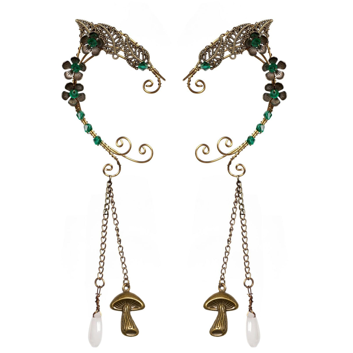 OwMell Fairy Elf Ear Cuffs, Handcraft Ear Clips Wrap Earrings, Non-Pierced