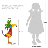 Ultym 19.7" Metal Parrot Yard Art, Outdoor Tiki Bird Sculpture