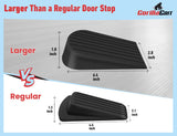 Extra Large Rubber Door Stoppers - Heavy Duty Door Stop Wedge, Jumbo Flexible Door Holder - Black 2 Pack - Non Marking Anti Slip Jammer