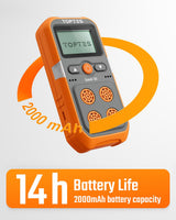 TopTes Guard-101 Gas Detector, 4 Gas Monitor for H2S, CO, LEL and O2, with Vibration, Visual and Audible Alarms, 14h Long Battery Life, Safety Explosion-Proof, for Work, Home - Orange