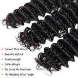 12A Deep Wave Human Hair Bundles 22 24 26 Inch Brazilian Deep Wave Curly Bundles Human Hair 100% Unprocessed Virgin Remy Wet and Wavy Hair Weave Natural Black
