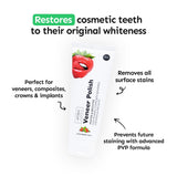 Whites Beaconsfield Veneer & Composite Whitening Polish – Professional Toothpaste for Veneers, Bonding, Crowns, Implants, Bridges & Natural Teeth – Effective Stain Remover – Vegan (Strawberry Mint)