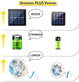 Solar LED Strip Lights Outdoor String Light Waterproof 20FT 180LED Cuttable Tape Rope Solar Lighting for Garden Path, Deck, Yard, Stair, Step, Christmas Decorative Lighting 2 Packs